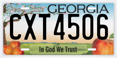 GA license plate CXT4506
