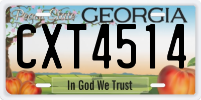 GA license plate CXT4514