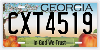 GA license plate CXT4519