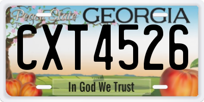 GA license plate CXT4526