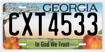 GA license plate CXT4533