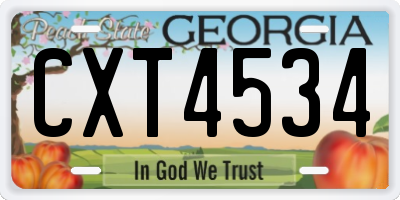GA license plate CXT4534