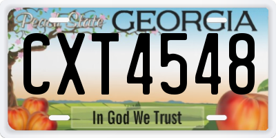 GA license plate CXT4548