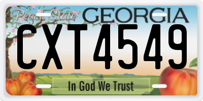 GA license plate CXT4549