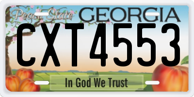 GA license plate CXT4553