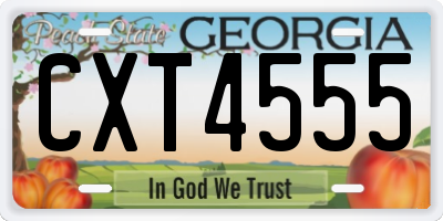 GA license plate CXT4555