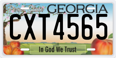 GA license plate CXT4565