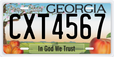 GA license plate CXT4567
