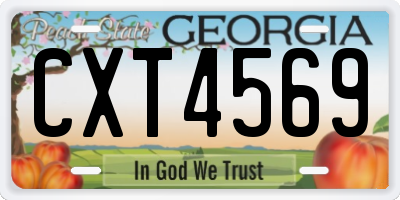 GA license plate CXT4569