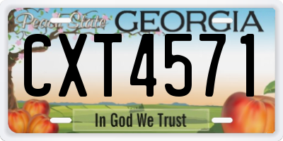 GA license plate CXT4571