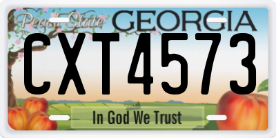 GA license plate CXT4573