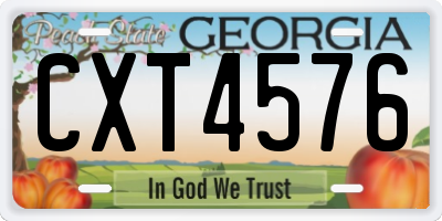 GA license plate CXT4576