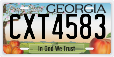 GA license plate CXT4583