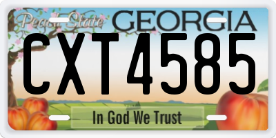 GA license plate CXT4585