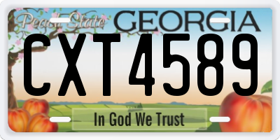 GA license plate CXT4589