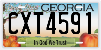 GA license plate CXT4591