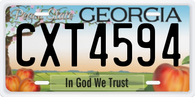 GA license plate CXT4594