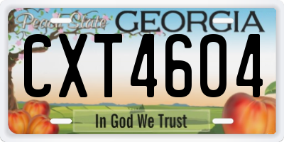 GA license plate CXT4604