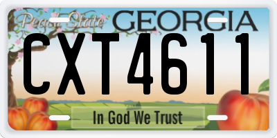 GA license plate CXT4611