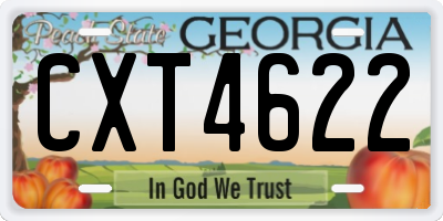 GA license plate CXT4622