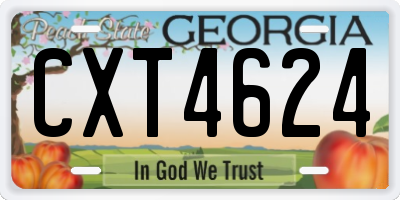GA license plate CXT4624