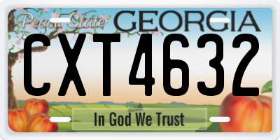 GA license plate CXT4632