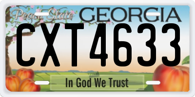 GA license plate CXT4633