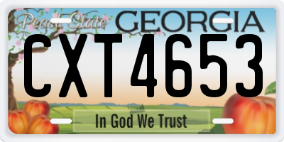 GA license plate CXT4653