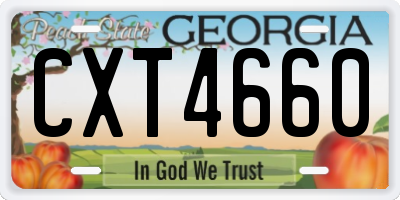 GA license plate CXT4660