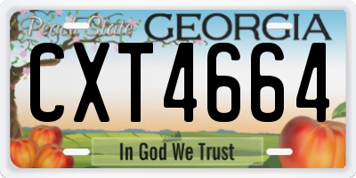 GA license plate CXT4664