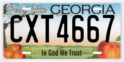 GA license plate CXT4667