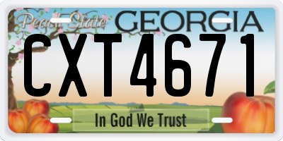 GA license plate CXT4671