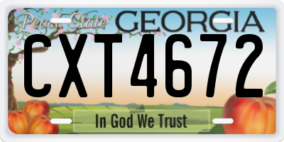 GA license plate CXT4672
