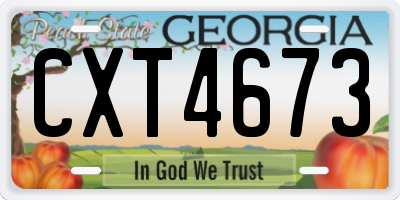 GA license plate CXT4673