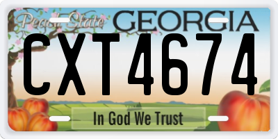 GA license plate CXT4674