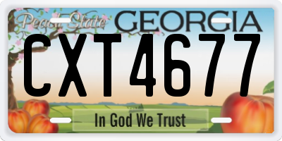 GA license plate CXT4677
