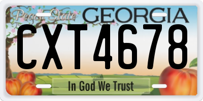 GA license plate CXT4678
