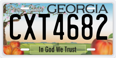 GA license plate CXT4682