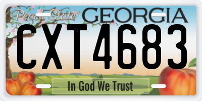 GA license plate CXT4683