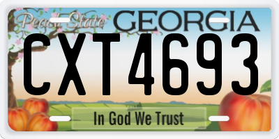 GA license plate CXT4693