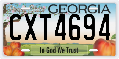 GA license plate CXT4694