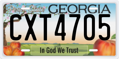 GA license plate CXT4705
