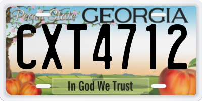 GA license plate CXT4712