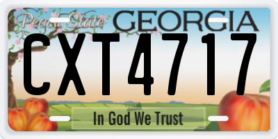 GA license plate CXT4717