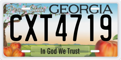 GA license plate CXT4719