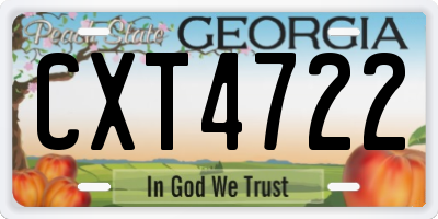 GA license plate CXT4722