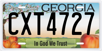 GA license plate CXT4727