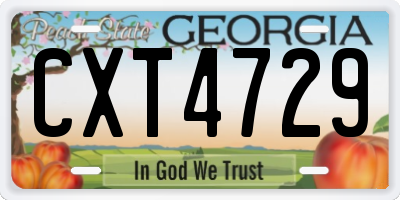 GA license plate CXT4729