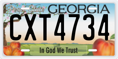GA license plate CXT4734