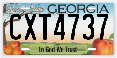 GA license plate CXT4737